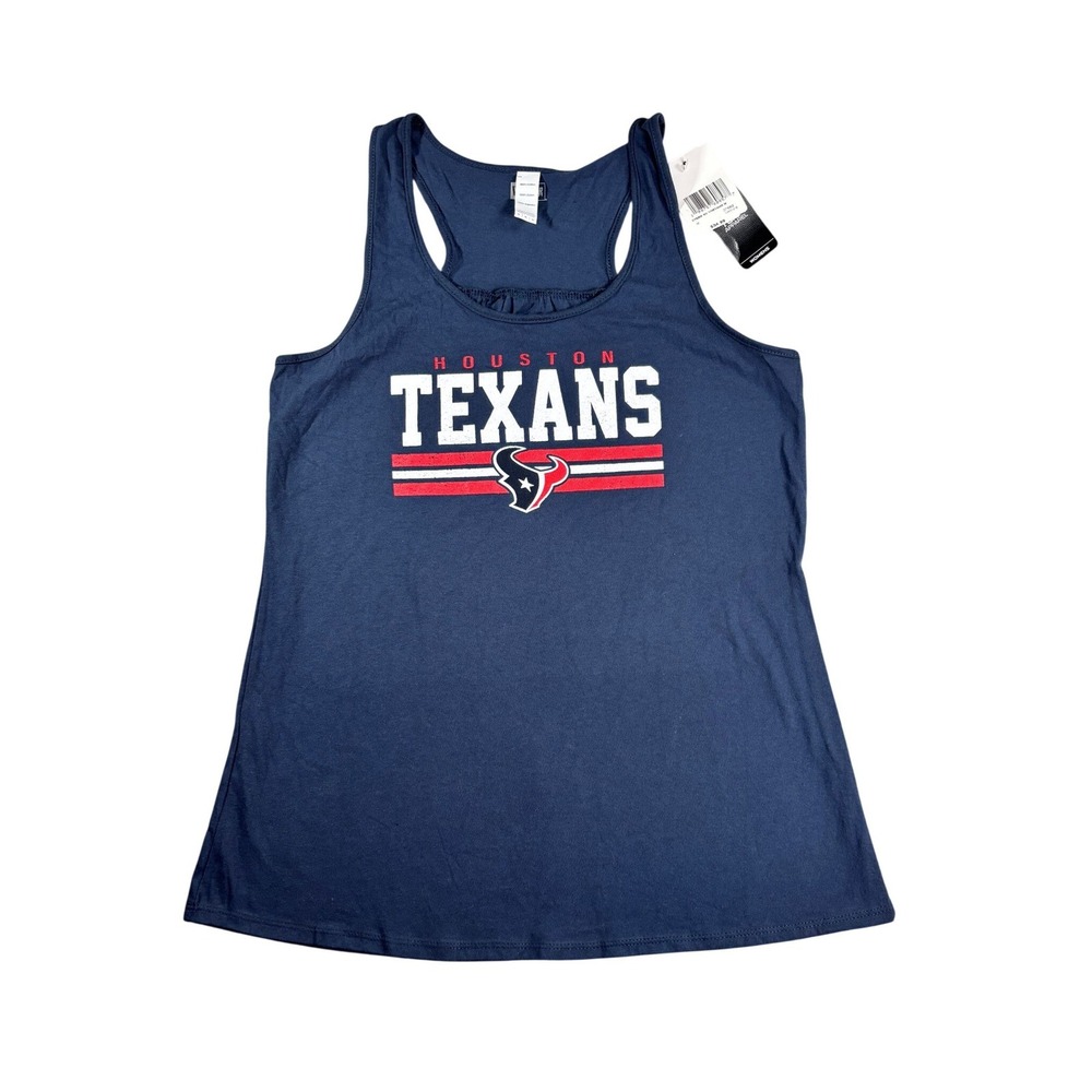 New Era Houston Texans Tank Top Womens Medium Navy Blue Racerback NFL DT6302